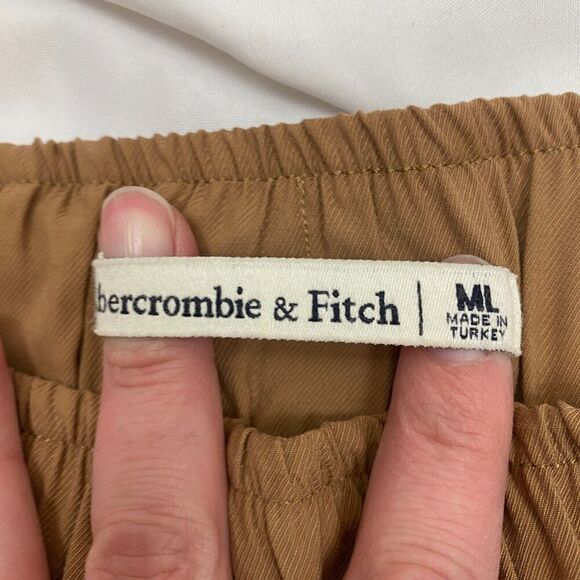Abercrombie & Fitch Jogger Pull On Pant Size M TALL LONG High Rise Khaki Brown - Picture 9 of 13